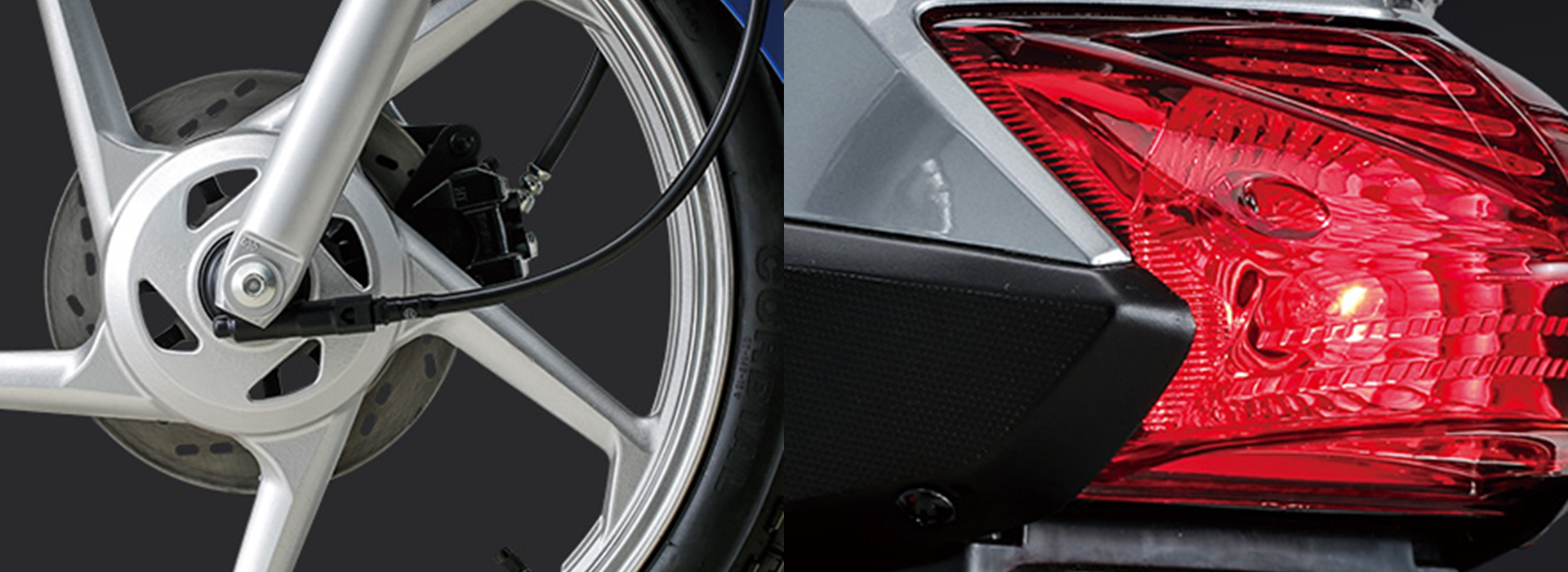 Parte trasera de la moto